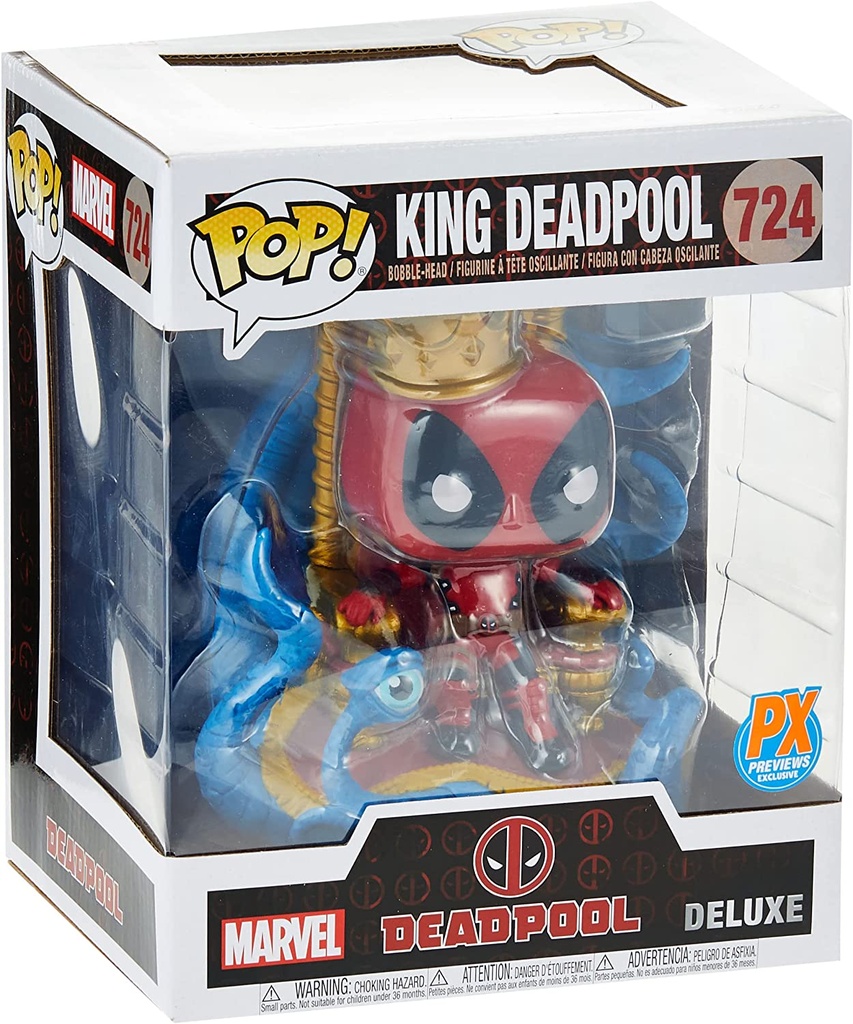 Funko Pop! Marvel Deluxe: King Deadpool on Throne 724