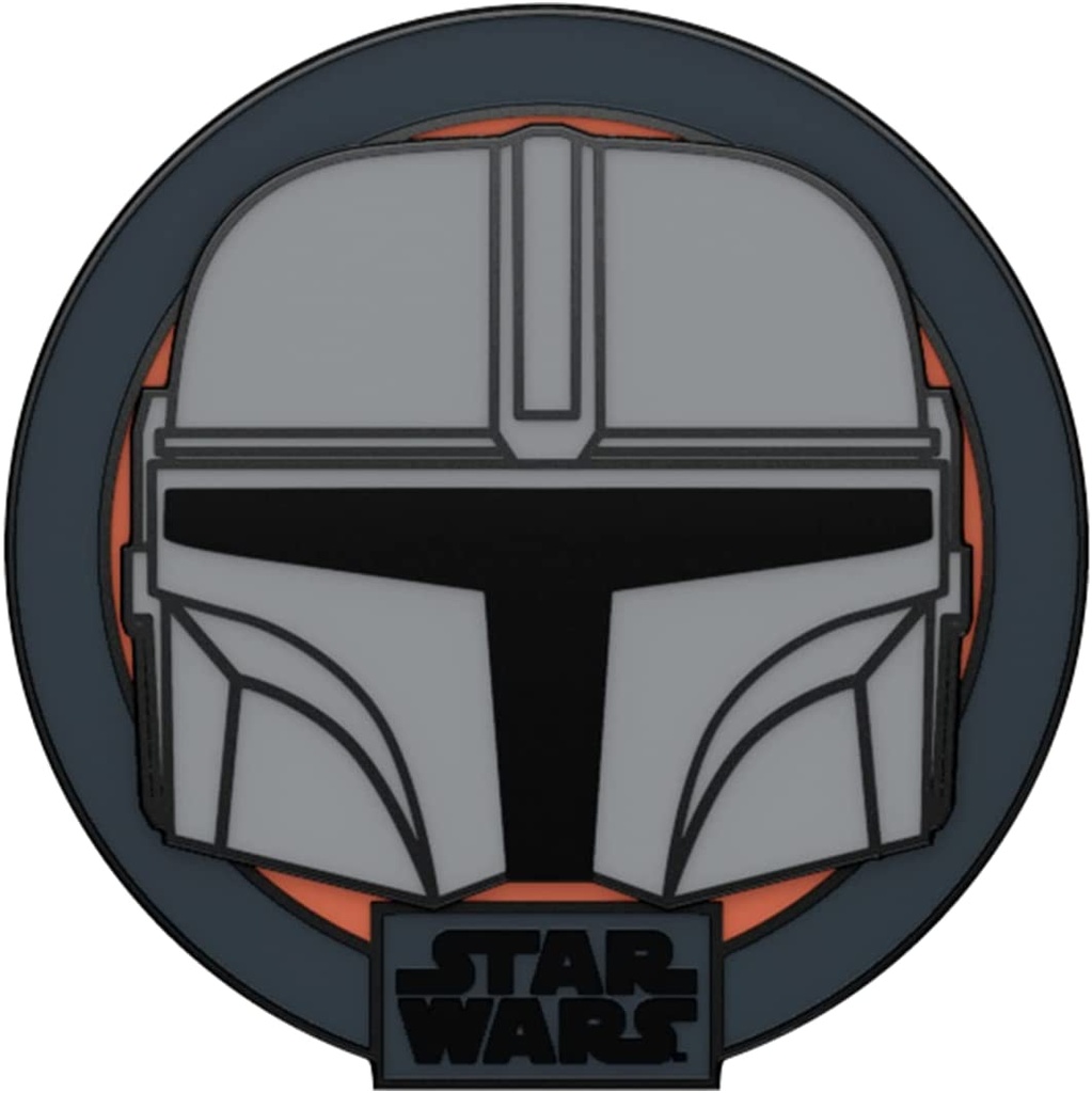Funko Pop! Star Wars: Across The Galaxy: The Mandalorian Holding Grogu - Incluye PIN, Acabado Cromado - Amazon Exclusive