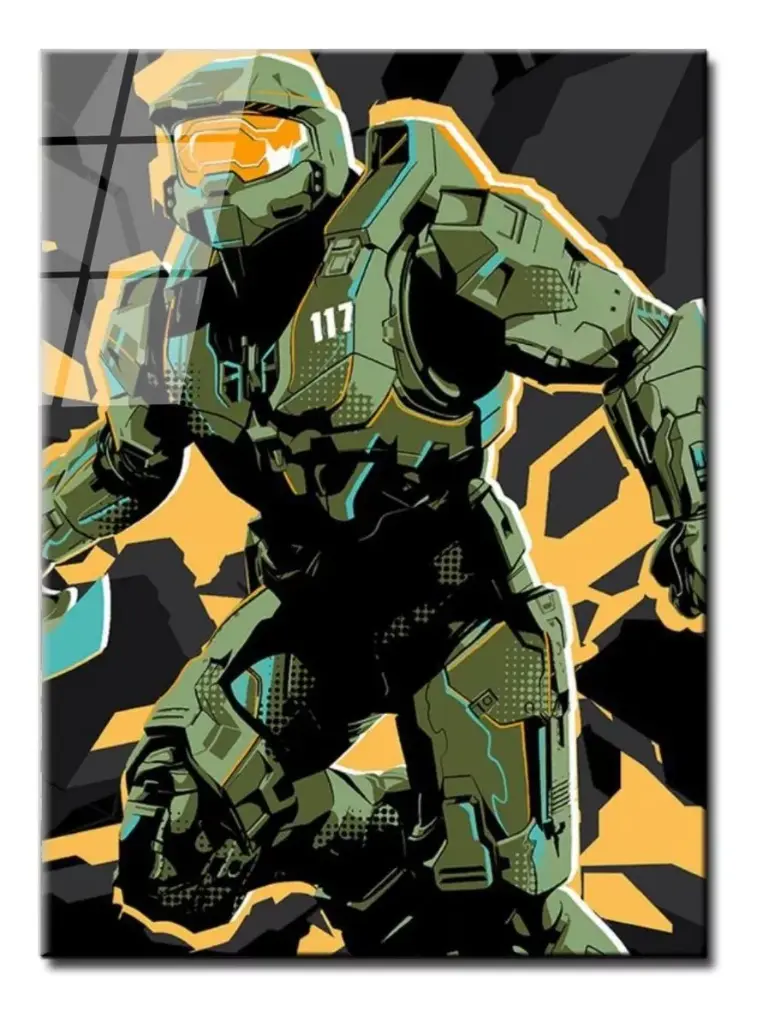 Cuadro Metalico Spartan 117 Master Chief Arte Aluminio