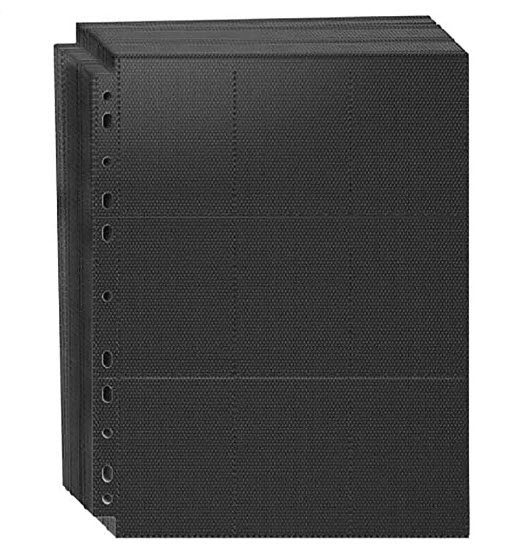 Hoja Individual de Fundas Porta Cartas Coleccionables 18 slots Negra