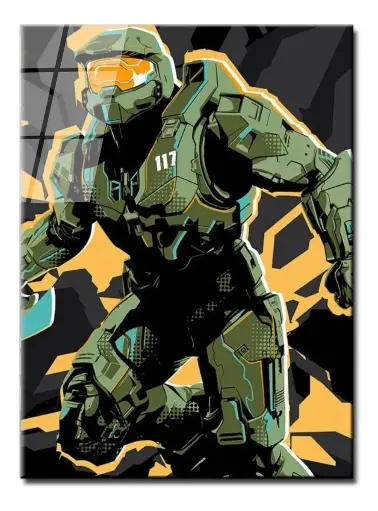 Cuadro Metalico Spartan 117 Master Chief Arte Aluminio