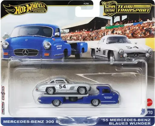 Hot Wheels - Team Transport '55 Mercedes-Benz Blaues Wunder & Mercedes-Benz 300 SL